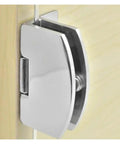 Rotating Concealed Hinges For Glass Doors And Cabinets, Zinc Alloy Door Hinge With Screws, mounted on wooden cabinet, seen from side