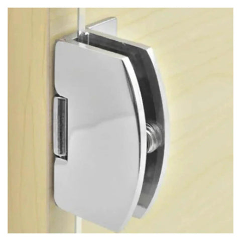 Rotating Concealed Hinges For Glass Doors And Cabinets, Zinc Alloy Door Hinge With Screws, mounted on wooden cabinet, seen from side