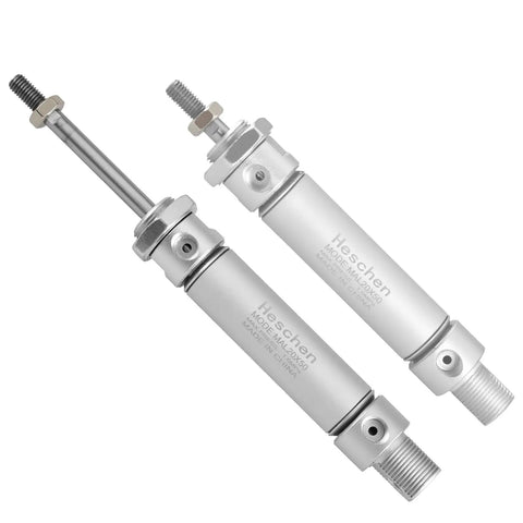Slim Pneumatic Air Cylinder MAL 20-50 Built For Tight Spaces, 20mm Bore, aluminum body, side view