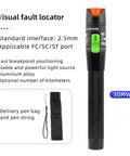 FTTH Fiber Optic Tool Kit With VFL Visual Fault Locator, aluminum alloy, pen bag, pen string, for FC/SC/ST ports.