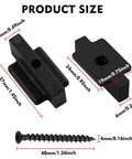 Straight Up Durable Black Nylon Hidden Deck Fasteners Plus T Clips With Heavy Duty Metal Screws For Effortless Composite Board Setup No Fuss Universal Decking Connector Kit 50 Piece product size details for clips and screws.