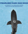 Top view of Underwater HD Camera 2 4G RC Shark Boat For Pool With App Control showing streamlined shark head design in water.