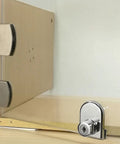 No Drilling Heavy Duty Clamp Alloy Hinge for Glass Cabinet Doors and Wine Cabinets, open door, silver finish, 2 pack