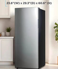 11 Cubic Foot Heavy Duty Workhorse Convertible Freezer And Refrigerator Standup Fridge With Glass Shelves And Reversible Door for garage with dimensions.
