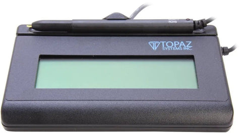 Professional USB Signature Capture Pad With Crisp LCD Display Kickass Rugged Signing Zone with pen on durable surface.