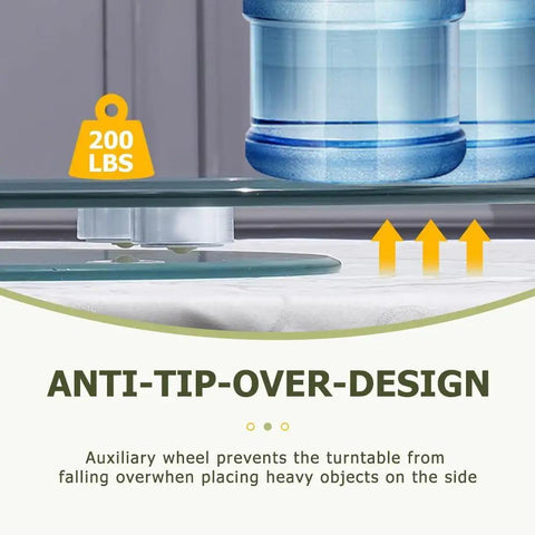 Heavy Duty Tempered Glass Lazy Susan Turntable No Sweat Smooth Spinner For Dining Tables Silent Round Clear Serving Tray 100cm with anti-tip design.