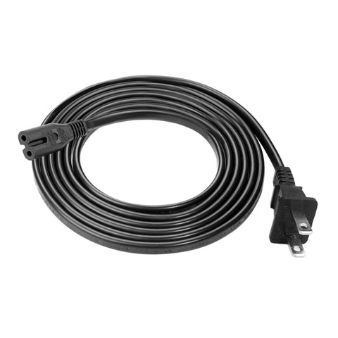 Coiled black Universal 2 Prong 5ft AC Power Cord Cable Replacement For Roland KR370 XP50 MT300S DCP901 DCP911 And Other 2 Pin Devices