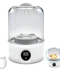 Sleek Mini Portable Washing Machine With Bright Digital Screen And Cordless Battery For Hella Fast Loads Designed For Lazy Dorm Days And Smooth Hotel Stops Keeps Your Threads Looking Fresh, featuring USB charging.