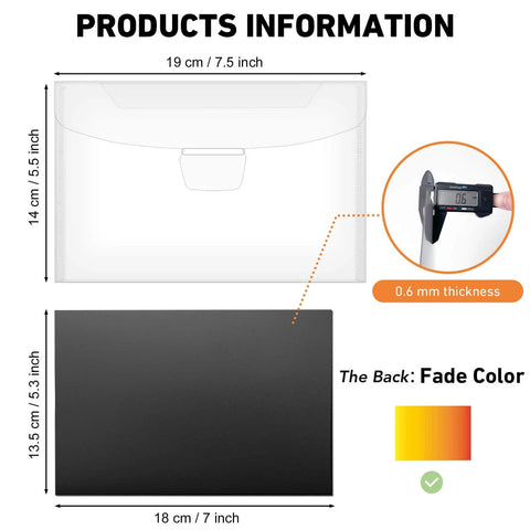 40-Piece Magnetic Sheets For Dies Storage With Rubber Magnet Sheets dimensions and PVC pocket size information
