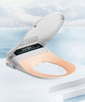 Pro Level Smart Heated Toilet Seat With Self Cleaning Steel Nozzle And Adjustable Water Pressure Featuring Vortex Wash Warm Air Dryer