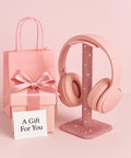 Pink Rhinestone Headphone Stand For Gamer Desk Setup With Soft Headrest Crystal Headset Holder Kawaii Bling Desk Accessory Cute Gift For Daughter Or Girlfriend RGB Sparkle Aesthetic