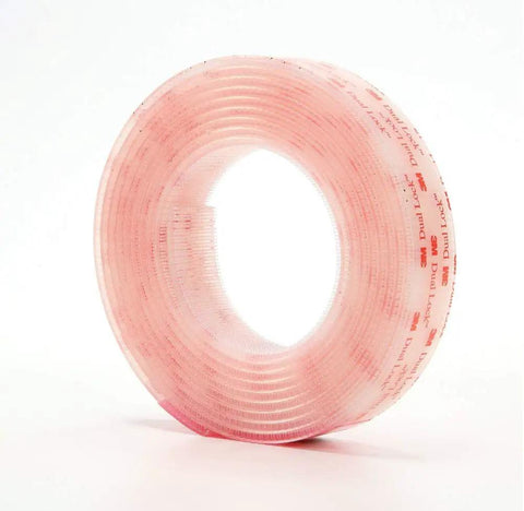 Heavy Duty Reclosable Fastener Tape With Clear Adhesive For Indoor Outdoor Mounting, Built Tough Interlocking Mushroom-Head Design, 1 Inch Wide By 10 Foot Roll, Reusable And Weatherproof SJ3560 roll angled