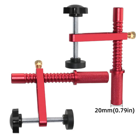 Fast Release Aluminum Dog Clamps for Workbench Pro Grade Hold Down Accessories red clamps with black knobs, 20mm size