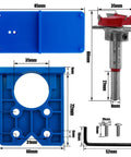 Components of Beast 35mm Concealed Hinge Jig Kit For Cabinet Doors And Cupboards Hinge Hole Drill Guide With 35mm Forstner Bit