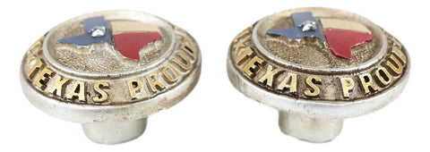 Pack Of Six Rustic Western Texas Flag Drawer Knobs Hand Painted Lone Star Cabinet Hardware For Down South Furniture Makeovers Featuring Mighty Fine Yeehaw Country Charm, two inch composite resin knobs with Texas flag design.