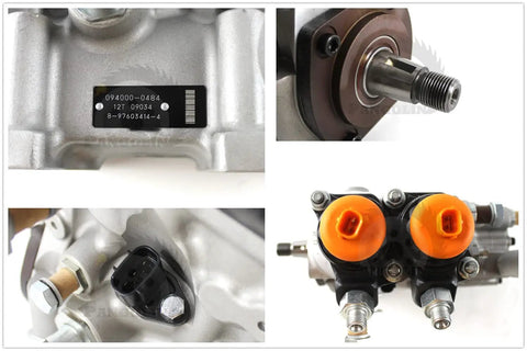 Close-up view of Heavy Duty Fuel Injection Pump For Isuzu 6Wf1 6Wg1 6Uz1 Diesel Engine with part numbers.