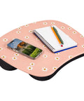 MyStyle Lap Desk Pink Daisy 17 By 13.2 Inch Surface Fits 15.6 Inch Laptops Ultra Lightweight 1.15 Lb With Built In Carry Handle