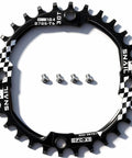 104 BCD Narrow Wide Bike Chainring For 1X Drivetrain 30T To 52T Range With Sprocket Bolts in 7075 T6 aluminum, black color