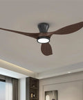 Pretty Sweet 52 Inch Ceiling Fan With Bright Led Lights And Wireless Remote Control featuring low profile flush mount in rich black walnut.