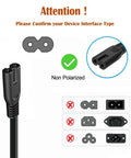 Heavy Duty Top Shelf Ac Power Cord For Scanncut Dx Cutting Machine Replaces Sdx225 Sdx230 Series showing non-polarized plug type.