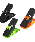 3 Pack Magnetic Cigar Holder For Golf Cart With Non Slip Silicone Clip And Magnetic Tape, shown in black, orange, and green.