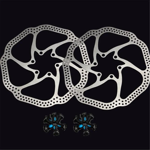 160mm 6 Bolt Stainless Disc Brake Rotor for Road, Mountain, MTB, BMX Bikes 1.9mm Thick, 2 Pack with mounting bolts