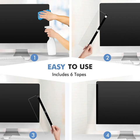 Monitor Memo Boards 2 Pack Transparent Acrylic Side Panels for Computers 11 x 3.1 Inches To Do List Organizer installation steps