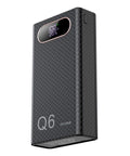 Black Heavy Duty 21700 Battery Case Housing For Six Cells With Digital Voltage Monitor, Quick Charge Ready.