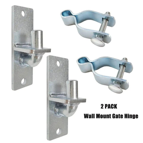 Two Pack One And Three Eighths Inch Wall Mount Gate Hinges Heavy Duty Metal Hinges For Fence Posts And Chain Link Fences With Screws Included