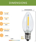 Dimensions of LED bulb from 2 Pack Accessory Cord With Led Night Light Bulbs White Cord On Off Switch Plugs C7 Led Bulb Warm White