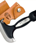 Five In One Survival Hatchet Head With Skinner Ulu Hammer Ripper And Gut Hook Leather Sheath