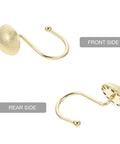 Heavy Duty Shower Curtain Hooks Set 12 Pc Zinc Frosted Hemisphere Rings front and rear view shown for Bathroom Rods.
