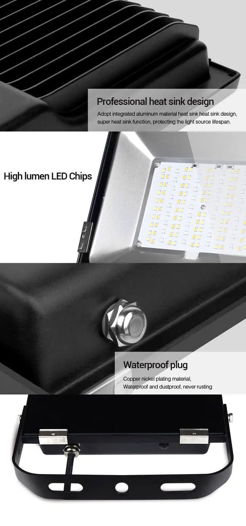 Outdoor Waterproof Landscape Lighting LED Flood Light 50W RGB CCT Color Changing 2700K To 6500K with heat sink and waterproof plug
