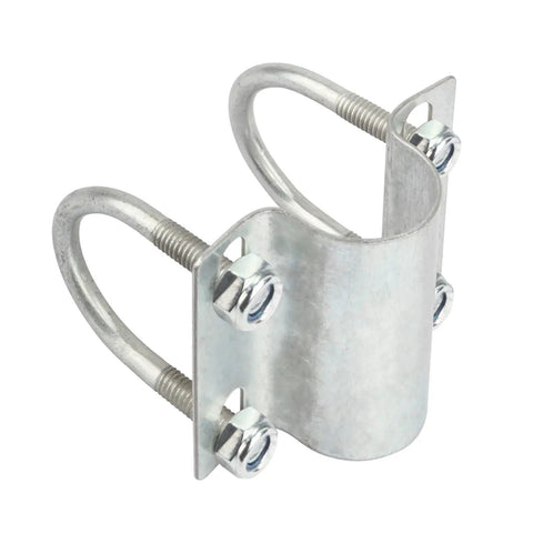 Eight Pack U Bolt Cross Pipe Clamps For Greenhouse And Chain Link Fence Builds, Heavy Duty Adjustable Grid Connectors, carbon steel.
