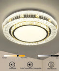 LED Flush Mount Ceiling Light With Remote, Dimmable 3000K To 6000K, 35W, 14.9-Inch, lit with color temperature options