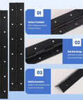 Heavy Duty 12 Inch Piano Hinge In Black 304 Stainless Steel Continuous Hinge With 2 Inch Open Width For Cabinets Doors Woodworking