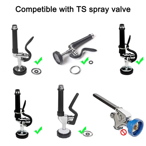 Pre Rinse Spray Valve Repair Kit For All Commercial Sink Sprayers Includes 2.08 Inch Ends Black Spray Face Bumper And Screw