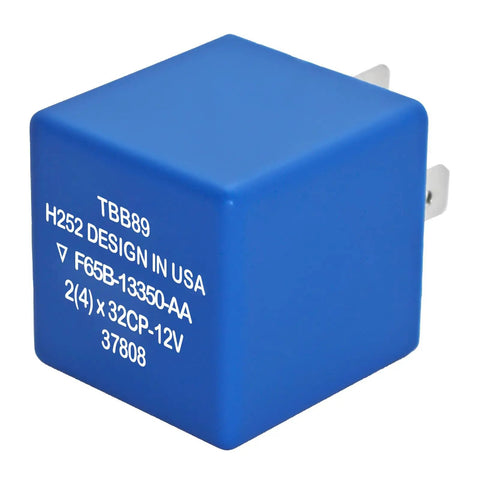 Blue 5-Pin Flasher Relay Replacement For Turn Signals And Hazard Warnings, Models With 5C3T-13350-AA Or F65B-13350-AA, TBB89