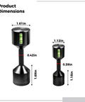2 Piece Aluminum Flange Dowel Pin Set With Foam Spirit Level Alignment, Adjustable Height, Black Coating, Sizes 0.39 In, 0.42 In