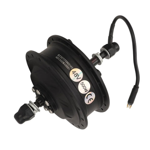 Heavy Duty 48V 500W Electric Bicycle Gear Hub Motor featuring brushless rear drive, aluminum rim with sealed housing.