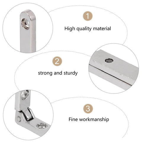 10 Pieces Zinc Alloy Jewelry Box Hinges 90 Degree Wooden Box Hinges for Miniature Furniture Case Detail View