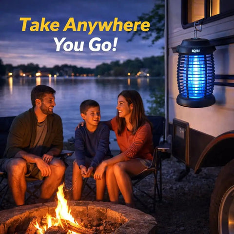 Outdoor Bug Zapper With 4200V Electric Grid And LED Light Waterproof Mosquito Killer For Patio Backyard Garden Camping Covers 1500 Sq Ft used by campfire