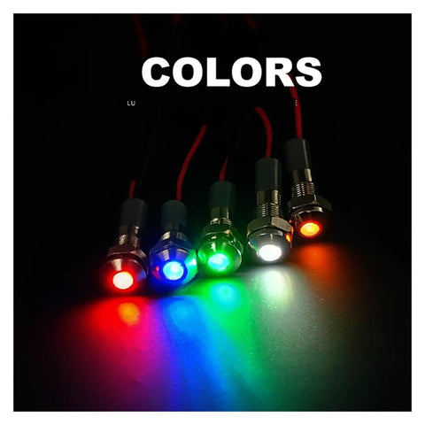 IP65 Waterproof 6mm LED Metal Status Indicator Light With Wide Voltage Range From 3V To 220V For Industrial Gear Automotive Dashboards And Outdoor Equipment Built To Last With High Visibility Rugged And Ready, multicolor view