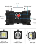 Beast Mode Ultra Bright Rechargeable Spotlight Flashlight 20000mAh 4000LM With diagram of LED modes and features