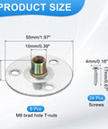 Top Tier M8 Brad Hole Tee Nuts And Round Base Weld Flange Inserts With Self Tapping Screws For Wood Furniture And Heavy Duty Shed Build No Sweat Setup, 50mm size with screws.
