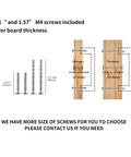 Diagram showing screws with 1 inch and 1.57 inch length for 10 Pack Cabinet Knobs In Brushed Nickel And Gold Finishes with T Bar Pulls.