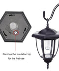 37.8 Inch Hanging Solar Lights For Outdoor Garden Lanterns With Waterproof Landscape Lighting And 2 Shepherd Hooks, underside view and hook