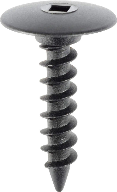 Close-up of Straight Shooter Heavy Duty Specialty Screws For Chrysler Auto Parts M7.5 by 35mm thread with 22mm head diameter.
