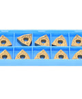Heavy Duty CNC Lathe Turning Inserts Set With Indexable Solid Carbide Blades For Steel And Heat Alloys, WNMG080408-TM LF9018, 10 Pcs