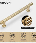 6 Pack Vintage Kitchen Cabinet Handles Antique Brass Bar Pulls With 5 Inch Hole Center, 6.77 Inch Long Drawer Pulls, Zinc Alloy